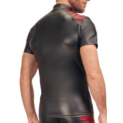 NEK T-shirt VEGA Noir-Rouge